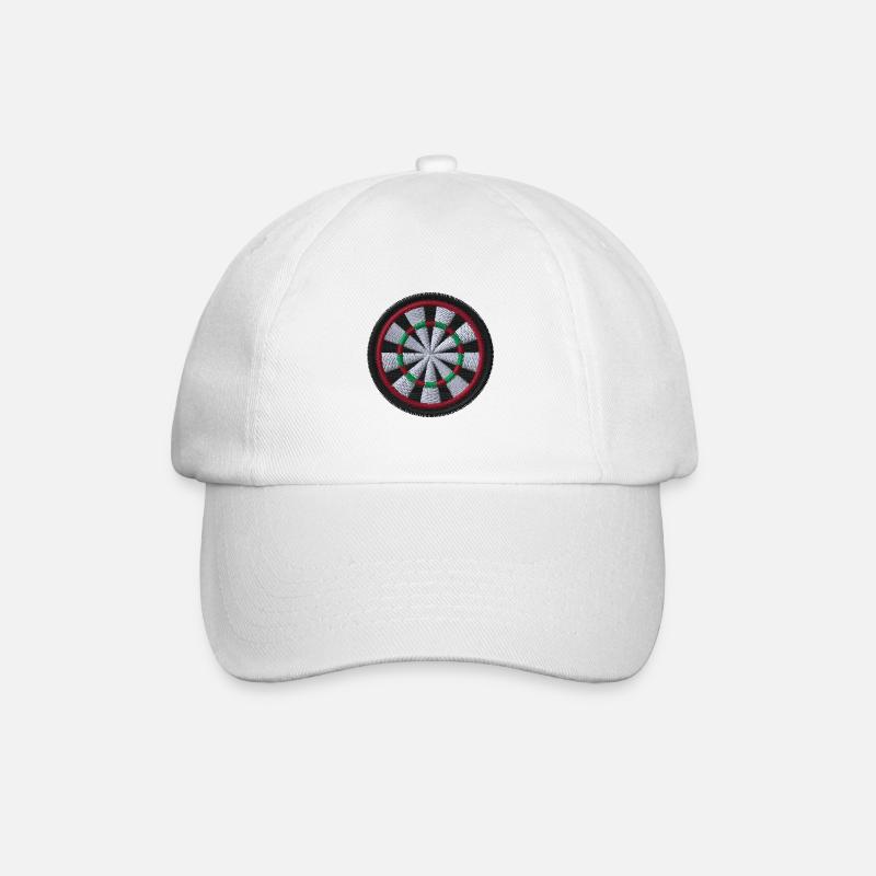 Dartscheibe bestickt - Baseballkappe - Weiß/Weiß