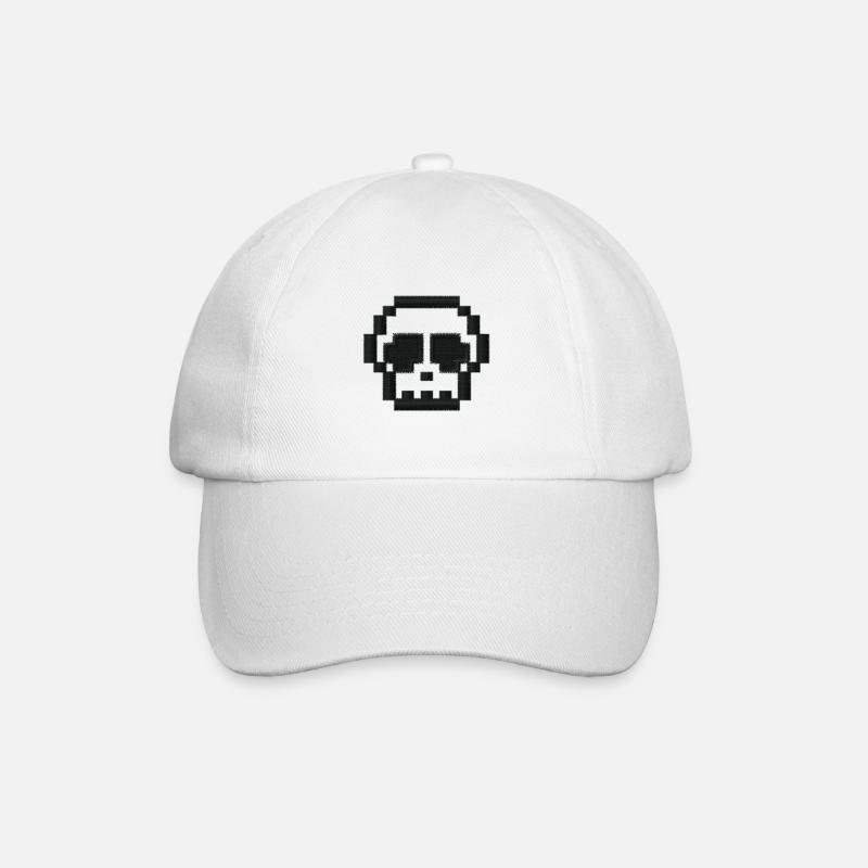 Schädel - Baseballkappe - Weiß/Weiß