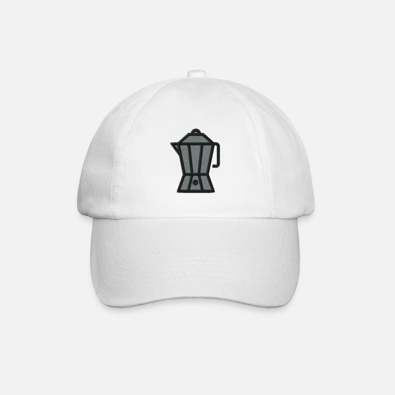 Cafetière à expresso brodée - Casquette classique - blanc/blanc