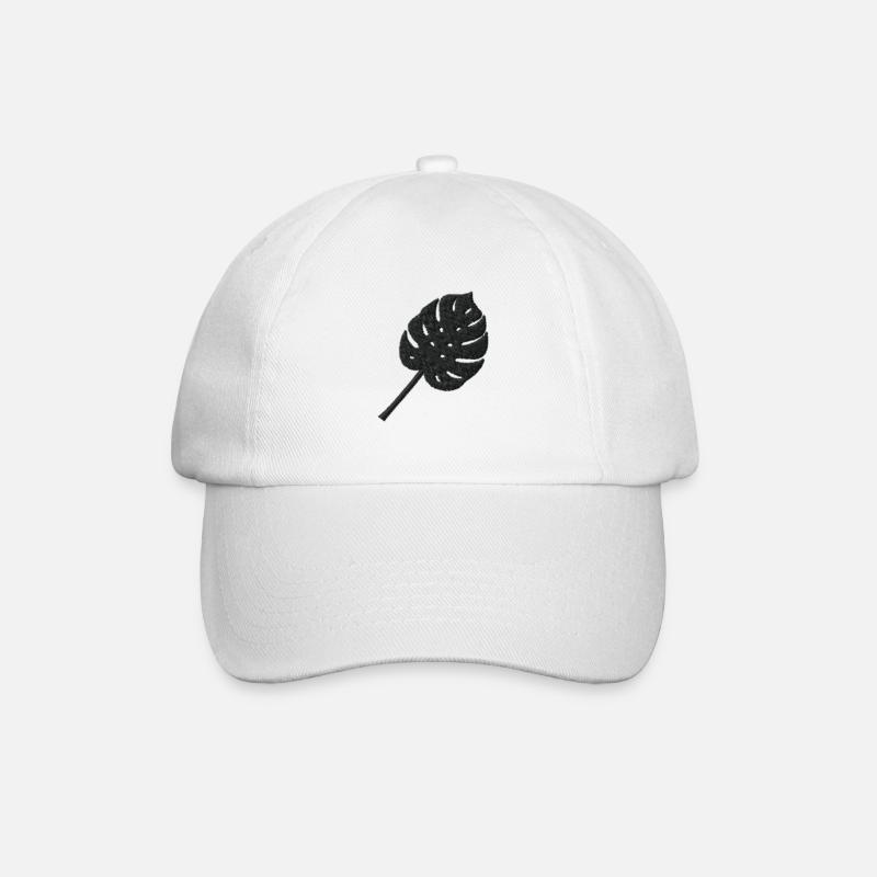 Monstera - Baseballkappe - Weiß/Weiß