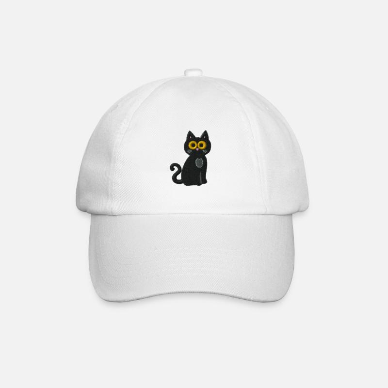 Cat - Baseball Cap - white/white