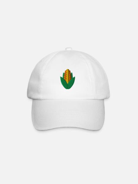 Mais bestickt - Baseballkappe - Weiß/Weiß