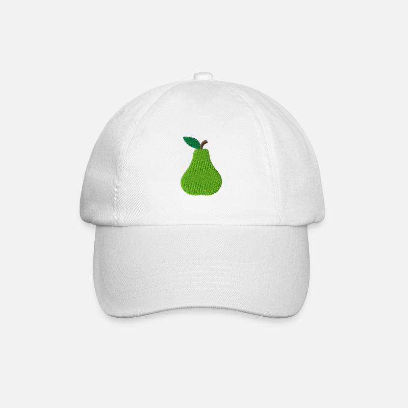 Birne bestickt - Baseballkappe - Weiß/Weiß