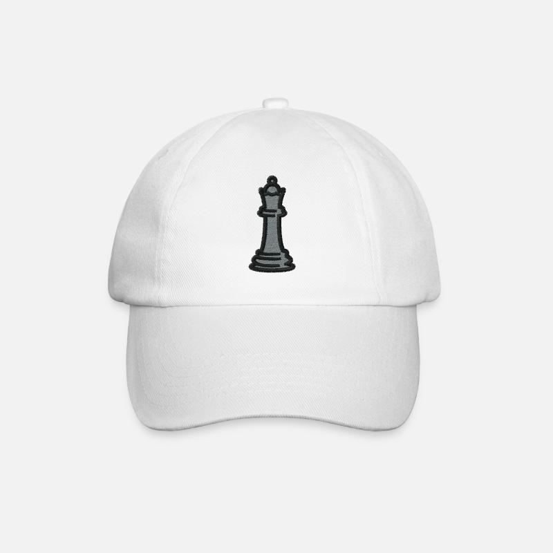 Pièce d’échecs brodée - Casquette classique - blanc/blanc