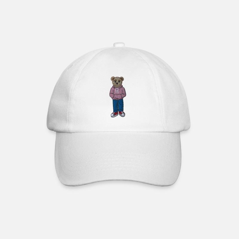 Teddybär 8 - Baseballkappe - Weiß/Weiß