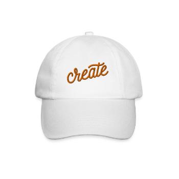 Create lettering embroidered - Baseball Cap - white/white - Front