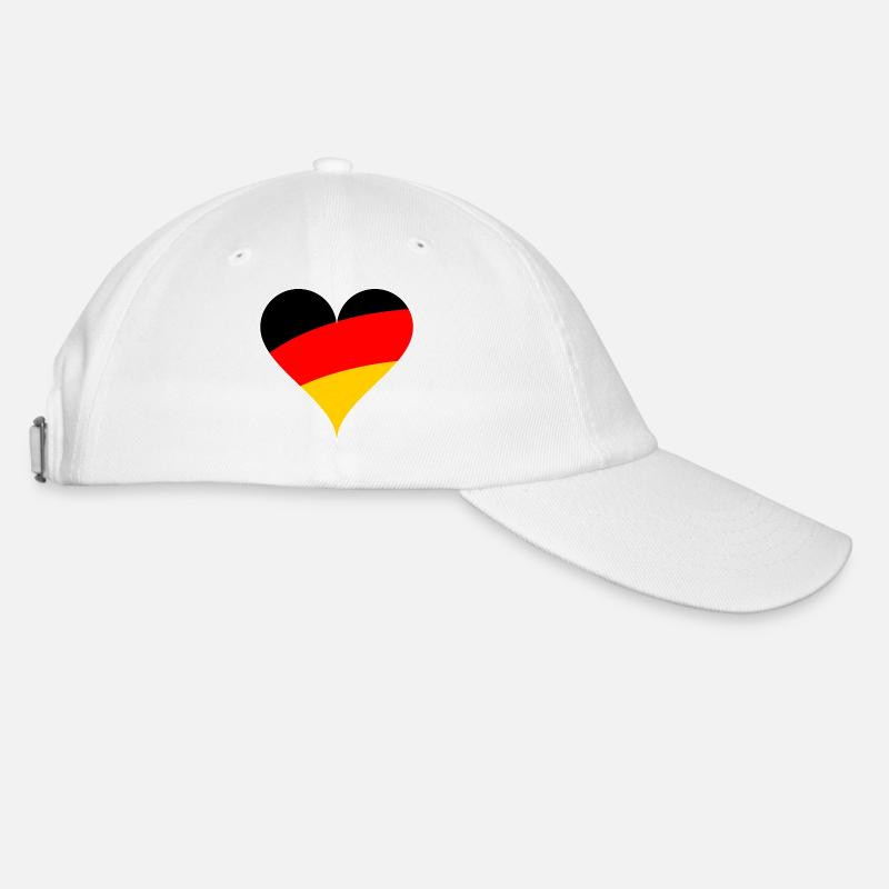 Deutsches Herz - Baseballkappe - Weiß/Weiß