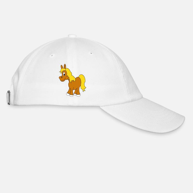 Pferd - Baseballkappe - Weiß/Weiß