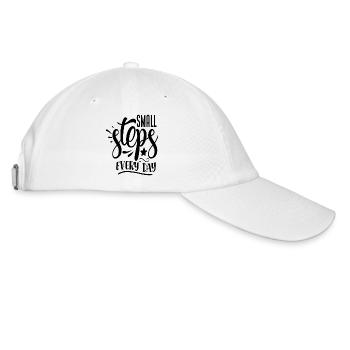 Cool saying motivation - small steps every day - Baseball Cap - white/white - Right