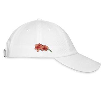 Rosa Orchidee - Baseballkappe - Weiß/Weiß - Rechts
