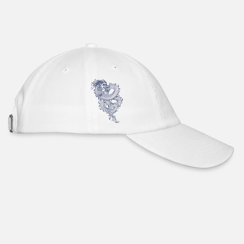 Chinesischer Drache - Baseballkappe - Weiß/Weiß