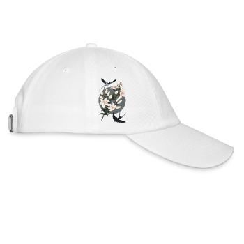 Swallows and lilies - Baseball Cap - white/white - Right