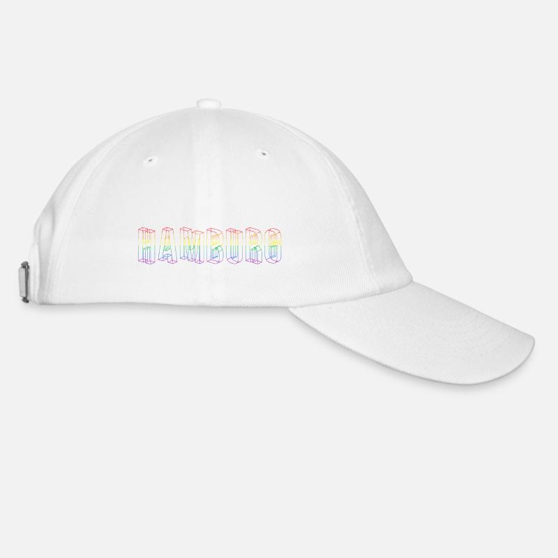 Drapeau arc en ciel CSD de Hambourg 3D - Casquette classique - blanc/blanc