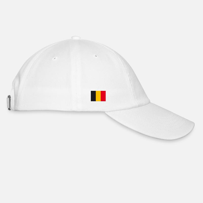 Belgien Flagge - Baseballkappe - Weiß/Weiß