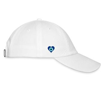Nazar als Herz - Baseballkappe - Weiß/Weiß - Rechts