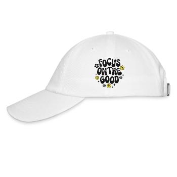 Focus on the Good Spruch Trendy Retro Peace Love - Baseball Cap - white/white - Left