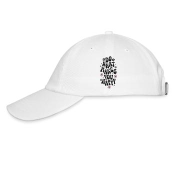 Do what makes you happy Spruch Trendy Retro Peace - Baseballkappe - Weiß/Weiß - Links