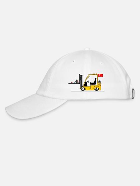 Conducteur de chariot élévateur turc avec cay et kebab - Casquette classique - blanc/blanc