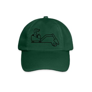 Hund Knochen Vergraben Bagger Buddeln Cool Baggern - Baseballkappe - Flaschengrün - Vorne