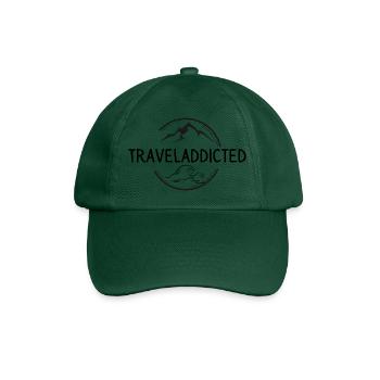 Traveladdicted Berge&Meer - Baseballkappe - Flaschengrün - Vorne