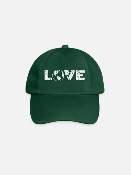 Love the Earth – Umweltfreundliches Erd-T-Shirt - Baseballkappe - Flaschengrün