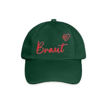 Romantisches Braut Herz Design für Hochzeit und JG - Baseballkappe - Flaschengrün - Vorne