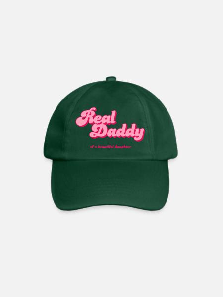 Real Daddy Pink Script Druck - Baseballkappe - Flaschengrün