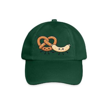 Weißwurst mit Brezel - Baseballkappe - Flaschengrün - Vorne