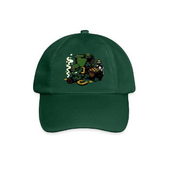 Leprechaun im Goldtopf - Baseballkappe - Flaschengrün - Vorne