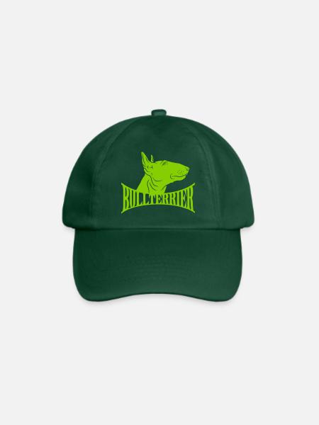 Bullterrier Kopf mit Schriftzug - Baseballkappe - Flaschengrün