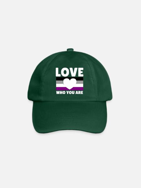 Asexuell, Asexualität, Ass. Liebe, wer du bist - Baseballkappe - Flaschengrün