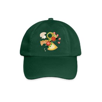 Abstrakt_Pizza - Baseballkappe - Flaschengrün - Vorne