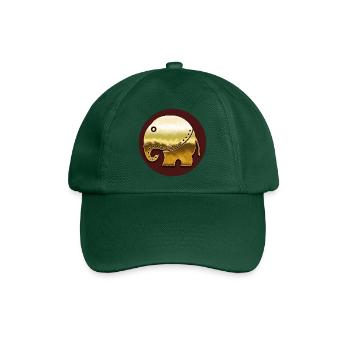 Goldener Elefant (Ethno, Kreis) - Baseballkappe - Flaschengrün - Vorne