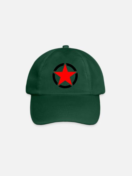 Roter Stern - Baseballkappe - Flaschengrün