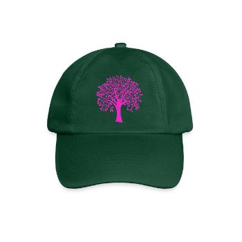 Rosa Jumbo-Baum-Muster-Silhouette - Baseballkappe - Flaschengrün - Vorne