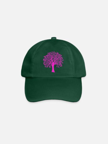 Rosa Jumbo-Baum-Muster-Silhouette - Baseballkappe - Flaschengrün