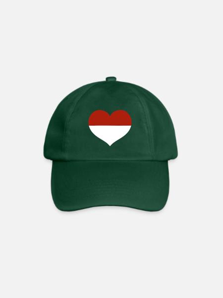Flaggenherz von Monaco - Baseballkappe - Flaschengrün