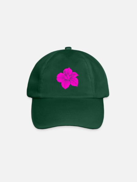 Hibiskusblüte - Baseballkappe - Flaschengrün