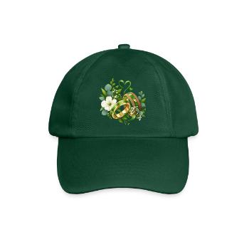 Grünehochzeit , Grünes Liebesband Hochzeitsdesign - Baseballkappe - Flaschengrün - Vorne