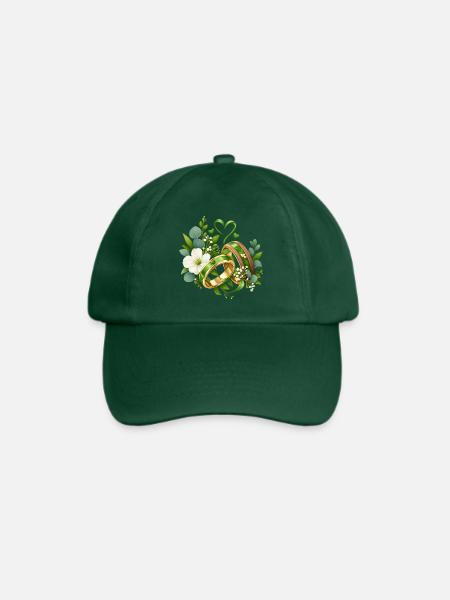 Grünehochzeit , Grünes Liebesband Hochzeitsdesign - Baseballkappe - Flaschengrün