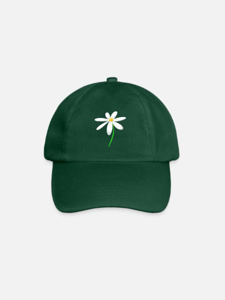 Margerite Blume - Baseballkappe - Flaschengrün