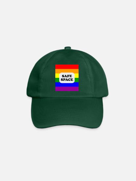 LGBT-Safe-Space-Regenbogenflagge - Baseballkappe - Flaschengrün