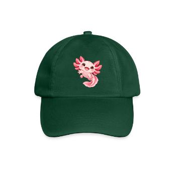 Verspieltes Axolotl Pink-Kindermotiv - Baseballkappe - Flaschengrün - Vorne