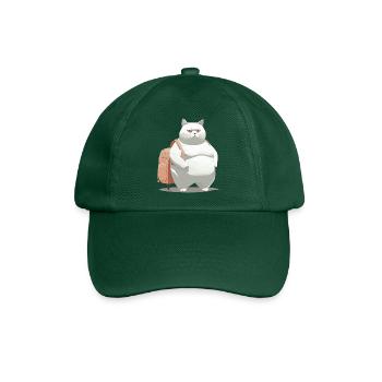 Kater mit Schulranzen - Baseballkappe - Flaschengrün - Vorne