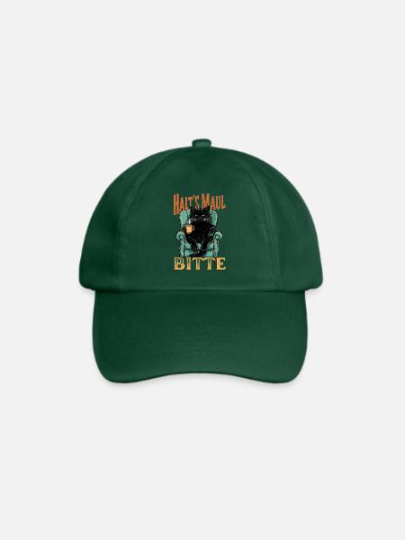 Halt’s Maul Bitte – Coole Vintage Katze mit Spruch - Baseballkappe - Flaschengrün