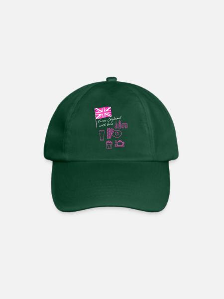 EXANGLIA (Pink + Weißer Text) - Baseballkappe - Flaschengrün
