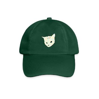 Neugierige Opalkatze - Baseballkappe - Flaschengrün - Vorne
