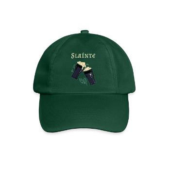 Sláinte - Irischer Trinkspruch & Dunkelbier - Baseballkappe - Flaschengrün - Vorne