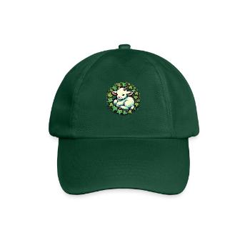 Ziege mit Efeu Botanisches Naturdesign - Baseballkappe - Flaschengrün - Vorne