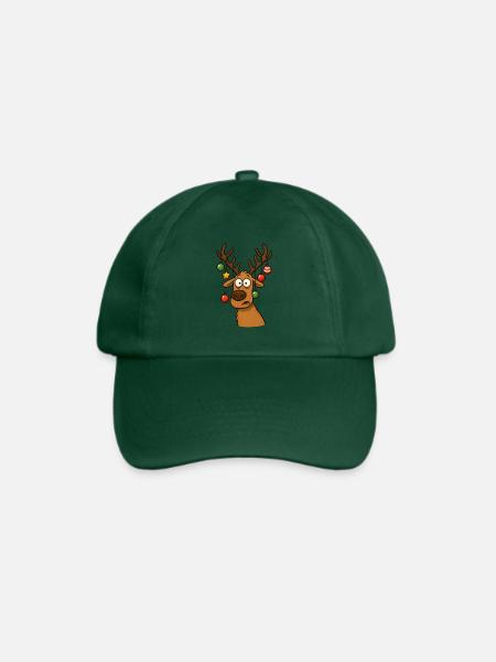 Hirsch Rudolph Frohe Weihnachten süß - Baseballkappe - Flaschengrün